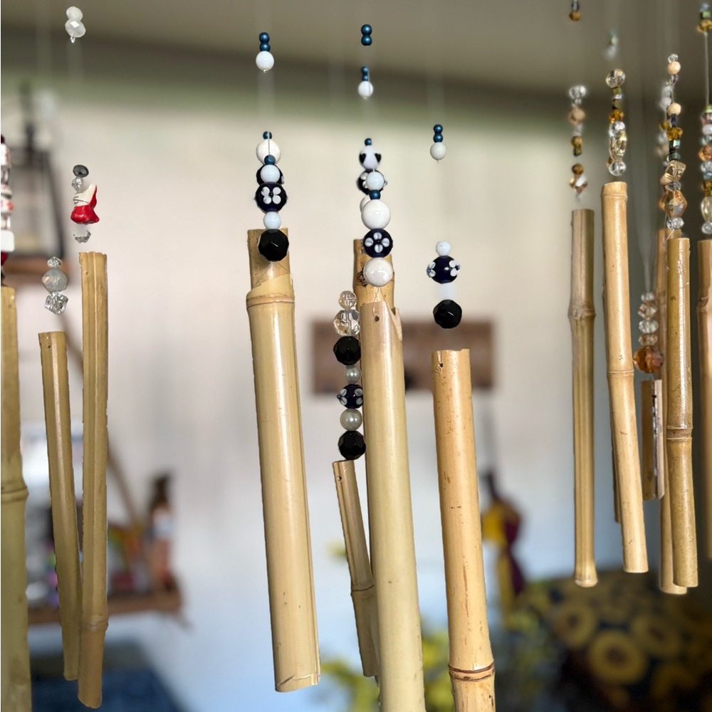 Bamboo Wind Chime with Beaded Accents
